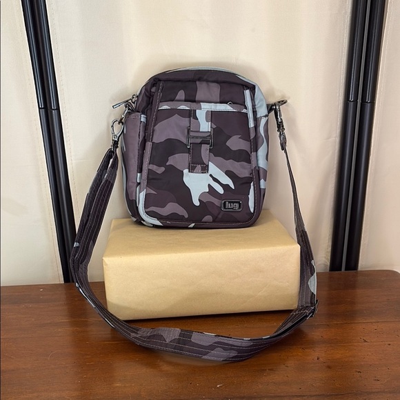 Lug Gray and Black Crossbody Bag Durable Compact Design - Picture 1 of 10